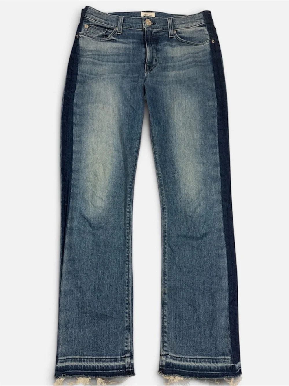 Hudson Jeans Tilda $215  Midrise Straight Leg Ankle Crop Side Seam Detail 28